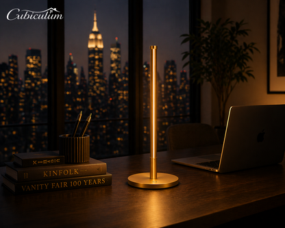 Cubiculum™ Modern USB Desk Lamp – Touch Control LED Table Light with 3 Color Modes & Stepless Dimming, Eye-Care Aluminum Lamp for Bedroom, Bars & Restaurants